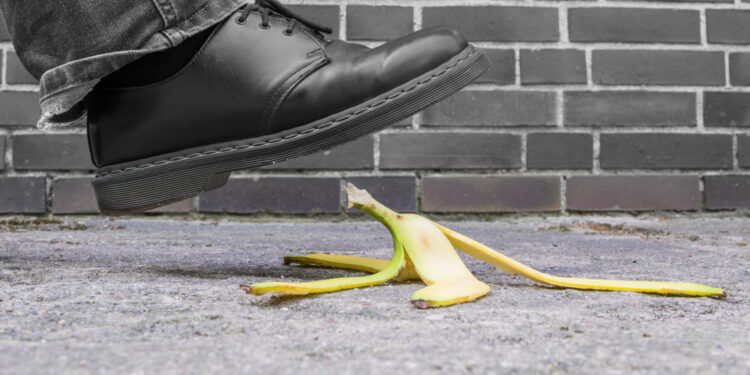 How did slipping on banana peel become a comedy gag?